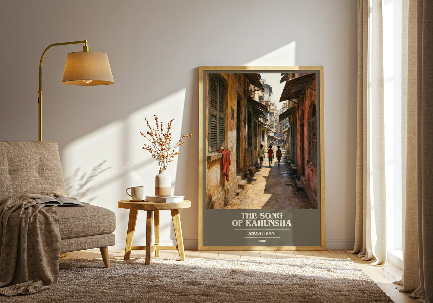 The Song Of Kahunsha book cover print on bookshelf – Anosh Irani fan gift