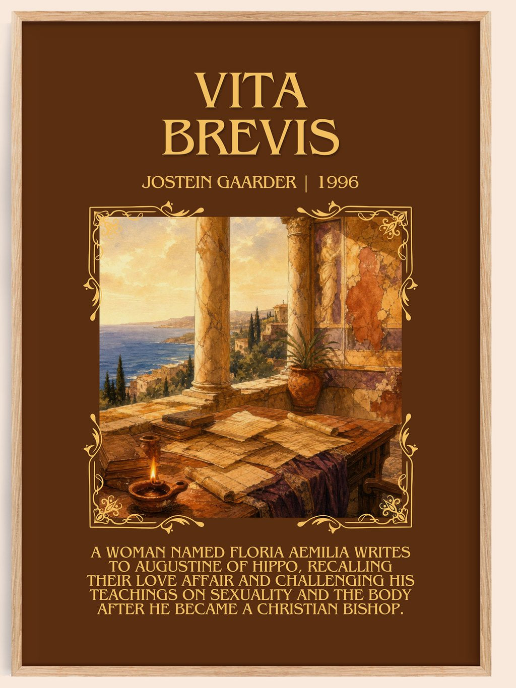 Vita Brevis Minimalist Book Poster by Jostein Gaarder – book poster