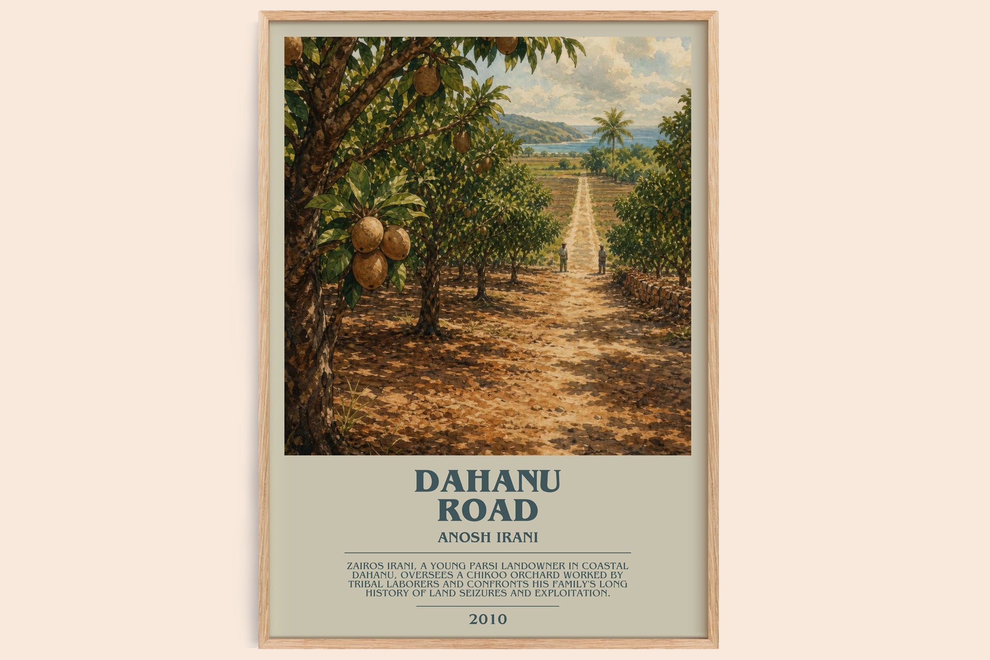 Dahanu Road bookish book poster by Anosh Irani – framed literary art print