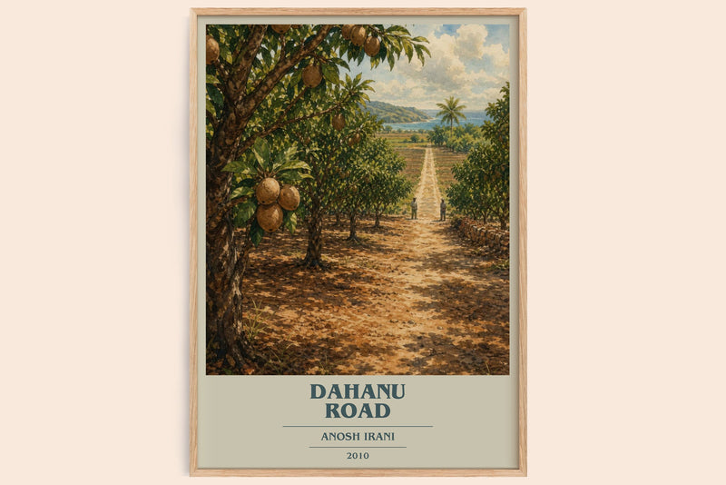 Dahanu Road book cover book poster by Anosh Irani – framed literary art print