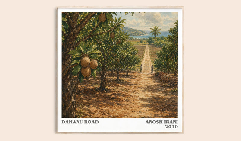 Dahanu Road literary book poster by Anosh Irani – framed literary art print