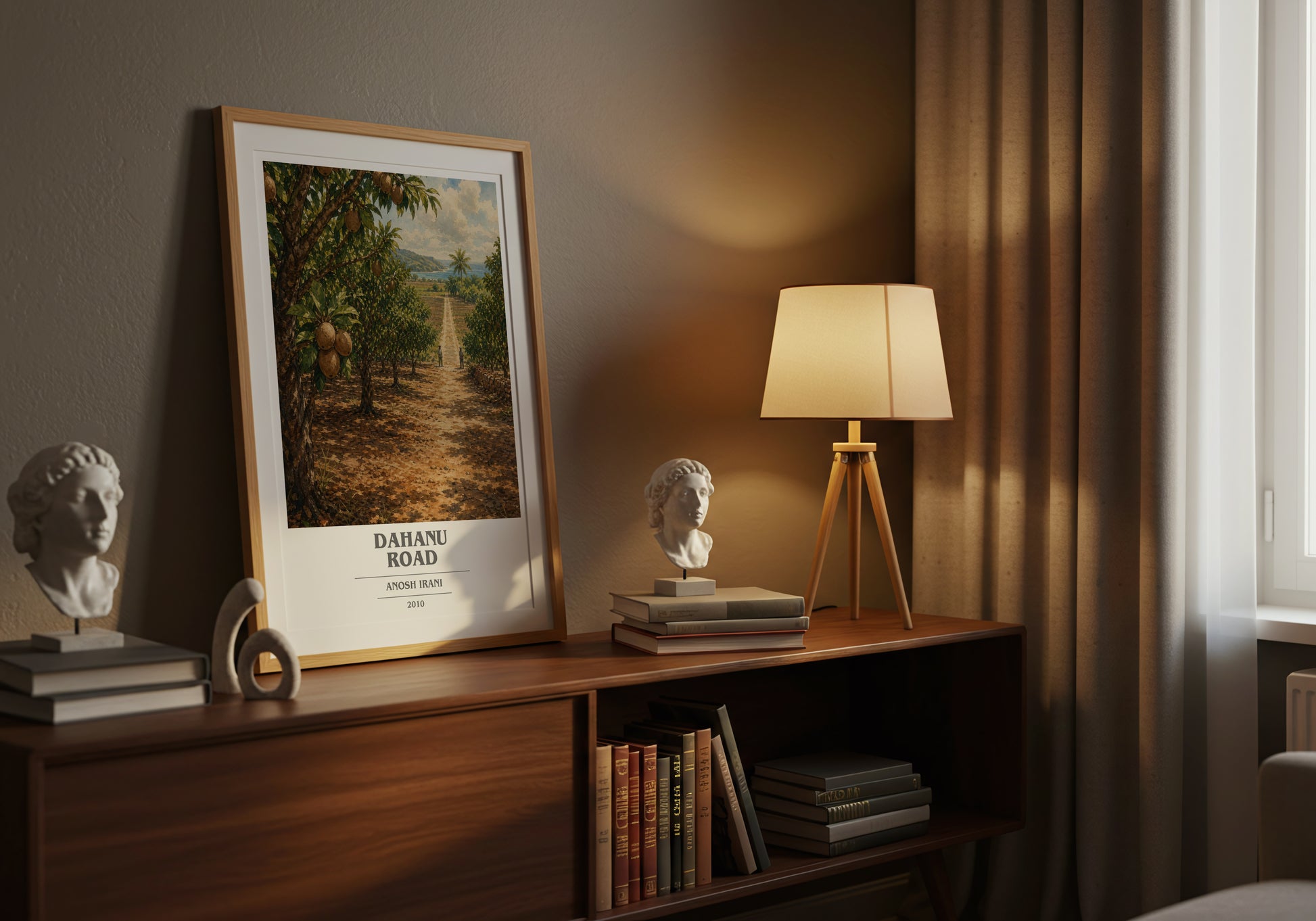 Dahanu Road book cover book poster framed on wall – literary fiction wall art