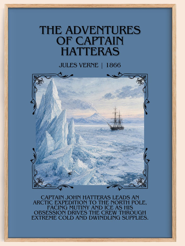 Adventures Of Captain Hatteras Minimalist Book Poster by Jules Verne
