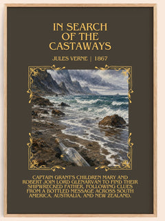 In Search Of The Castaways Minimalist Book Poster by Jules Verne – image 1