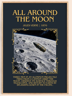 All Around The Moon Minimalist Book Poster by Jules Verne – image 1