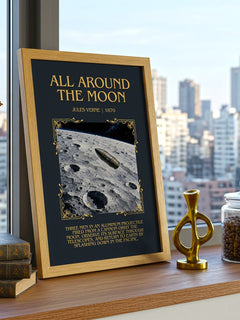 All Around The Moon Minimalist Book Poster by Jules Verne – image 3