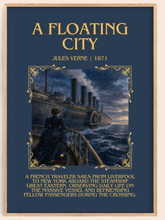 A Floating City Minimalist Book Poster by Jules Verne – image 1