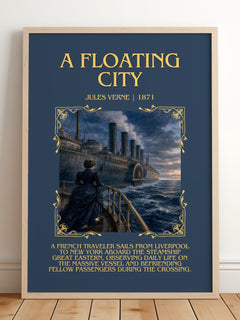 A Floating City Minimalist Book Poster by Jules Verne – image 2