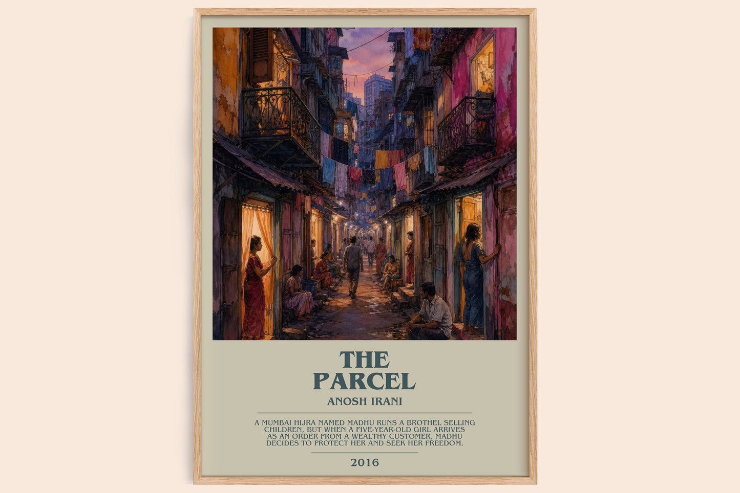 The Parcel bookish book poster by Anosh Irani – framed literary art print