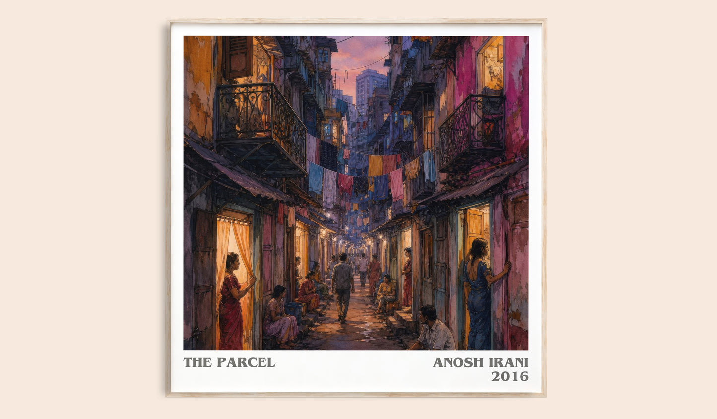 The Parcel literary book poster by Anosh Irani – framed literary art print