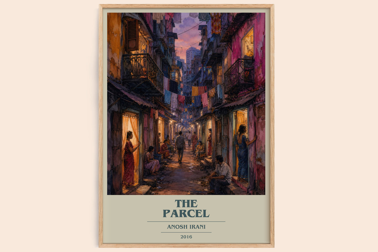 The Parcel book cover book poster by Anosh Irani – framed literary art print