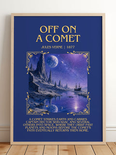 Off On A Comet Minimalist Book Poster by Jules Verne – image 2
