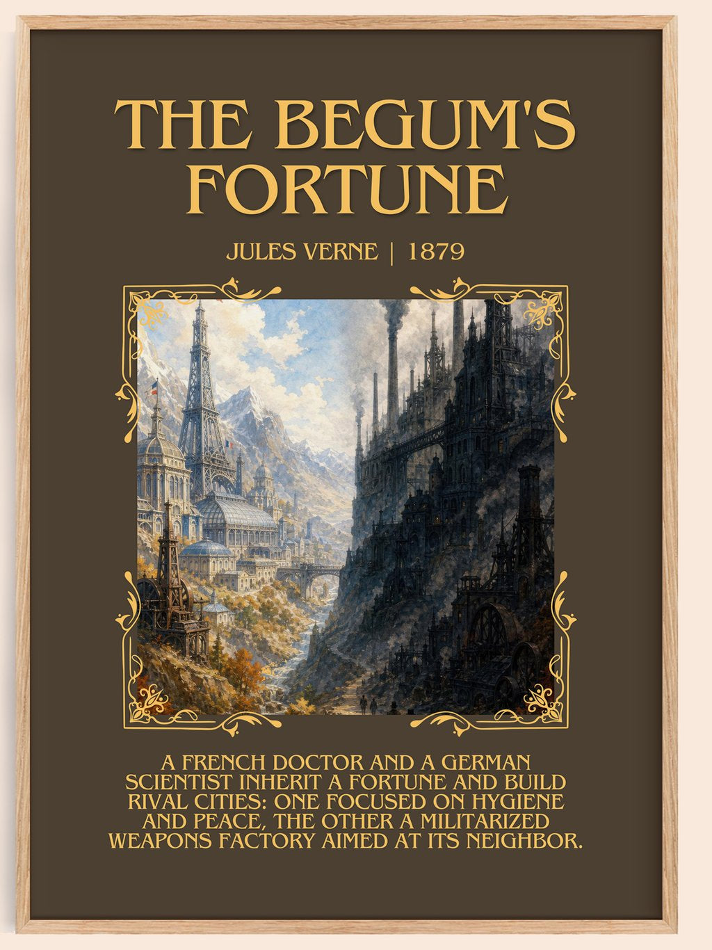 The Begum'S Fortune Minimalist Book Poster by Jules Verne – book poster