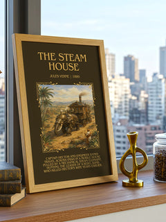 The Steam House Minimalist Book Poster by Jules Verne – image 3