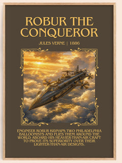Robur The Conqueror Minimalist Book Poster by Jules Verne – image 1