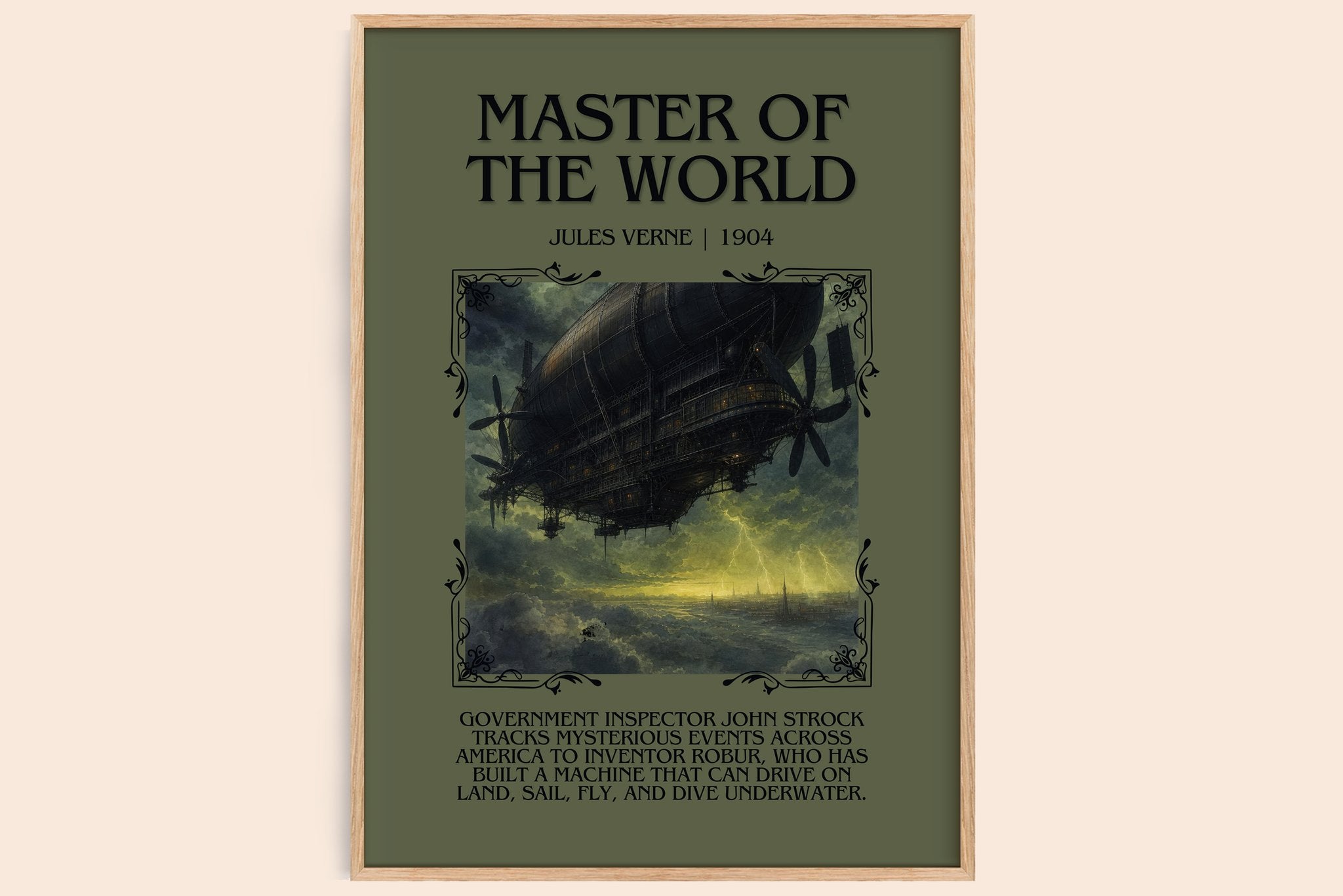 Master Of The World Minimalist Book Poster by Jules Verne