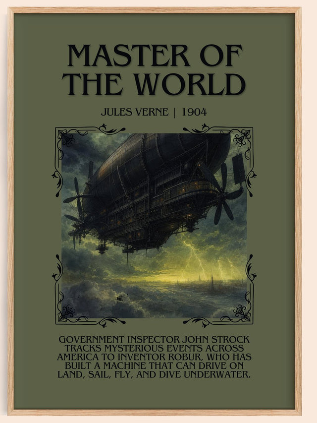 Master Of The World Minimalist Book Poster by Jules Verne