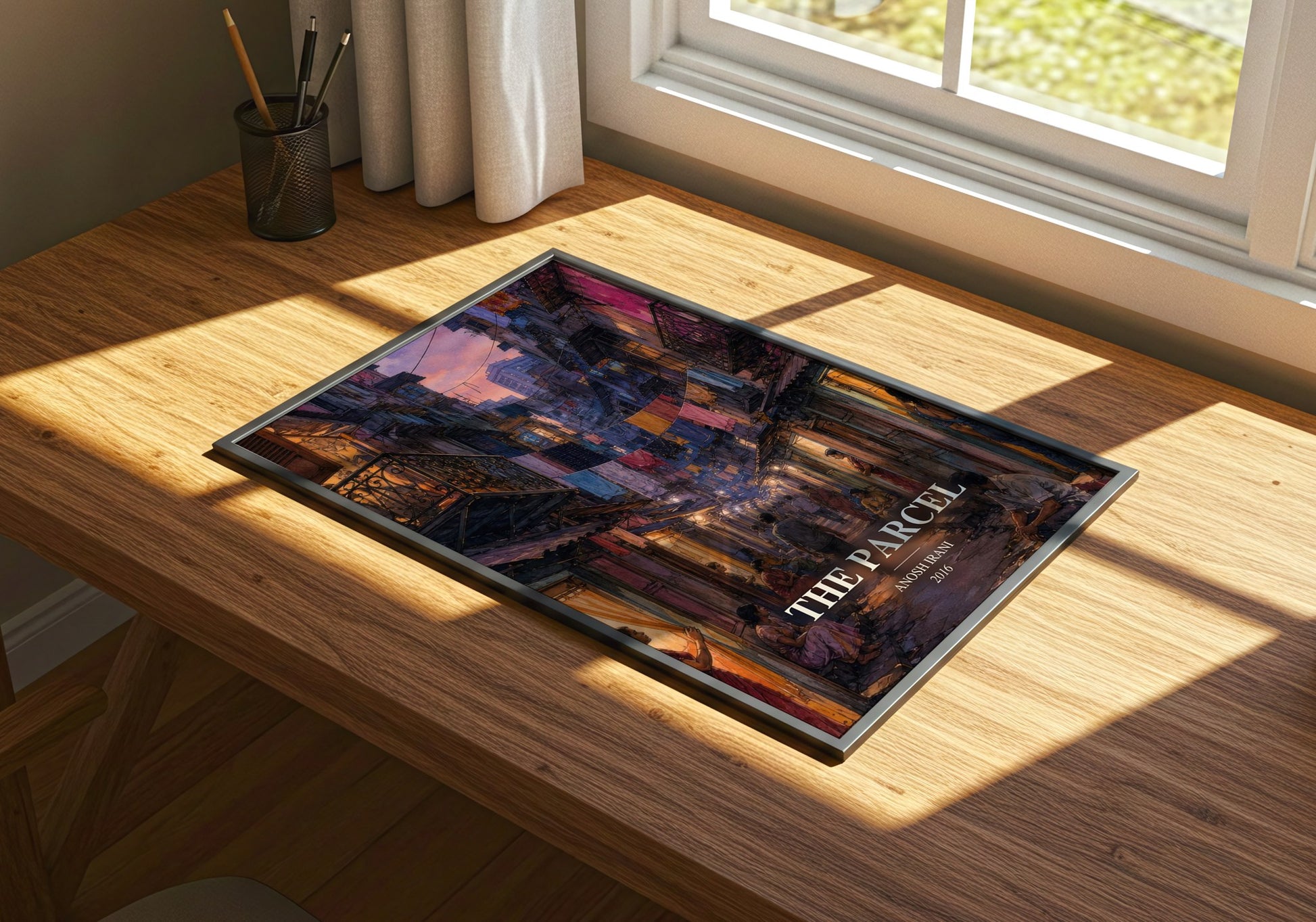 The Parcel watercolour book poster framed on wall – literary fiction wall art