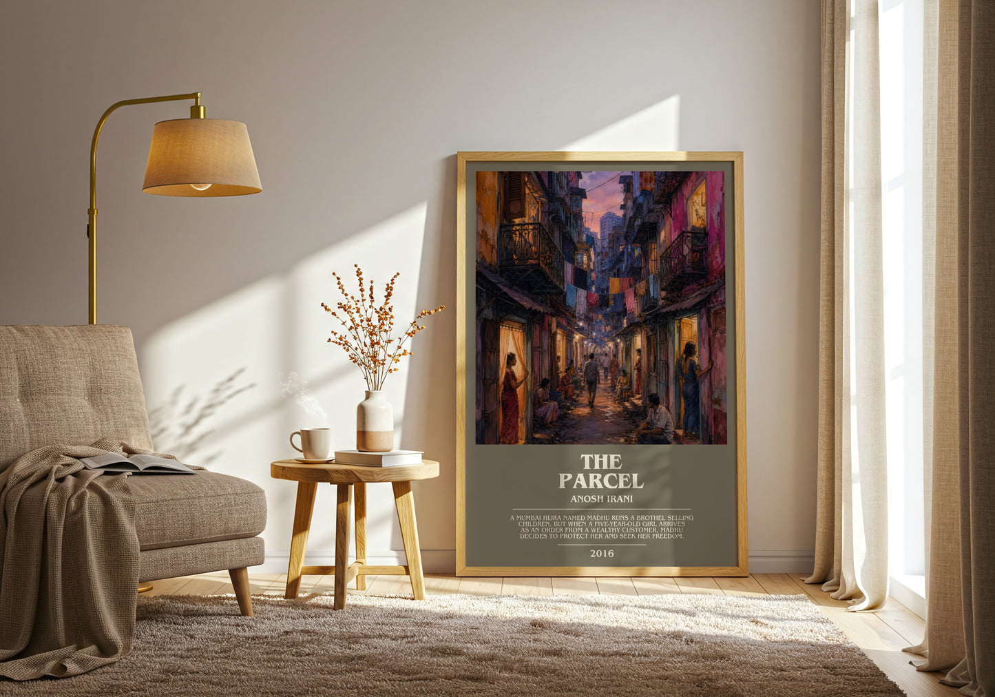 The Parcel bookish print on bookshelf – Anosh Irani fan gift