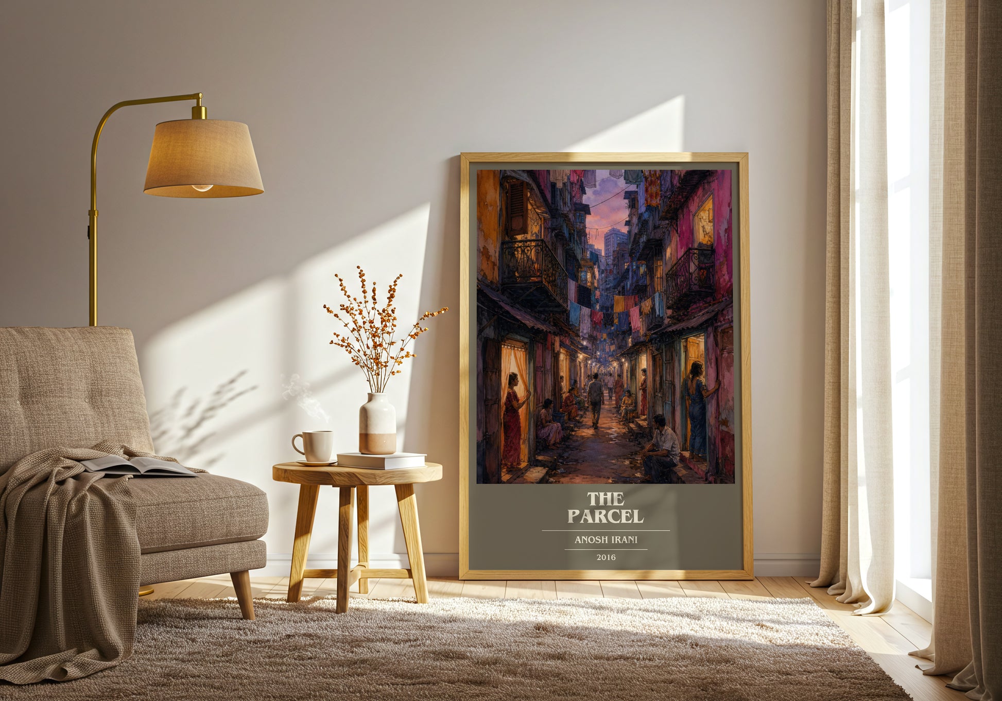 The Parcel book cover print on bookshelf – Anosh Irani fan gift