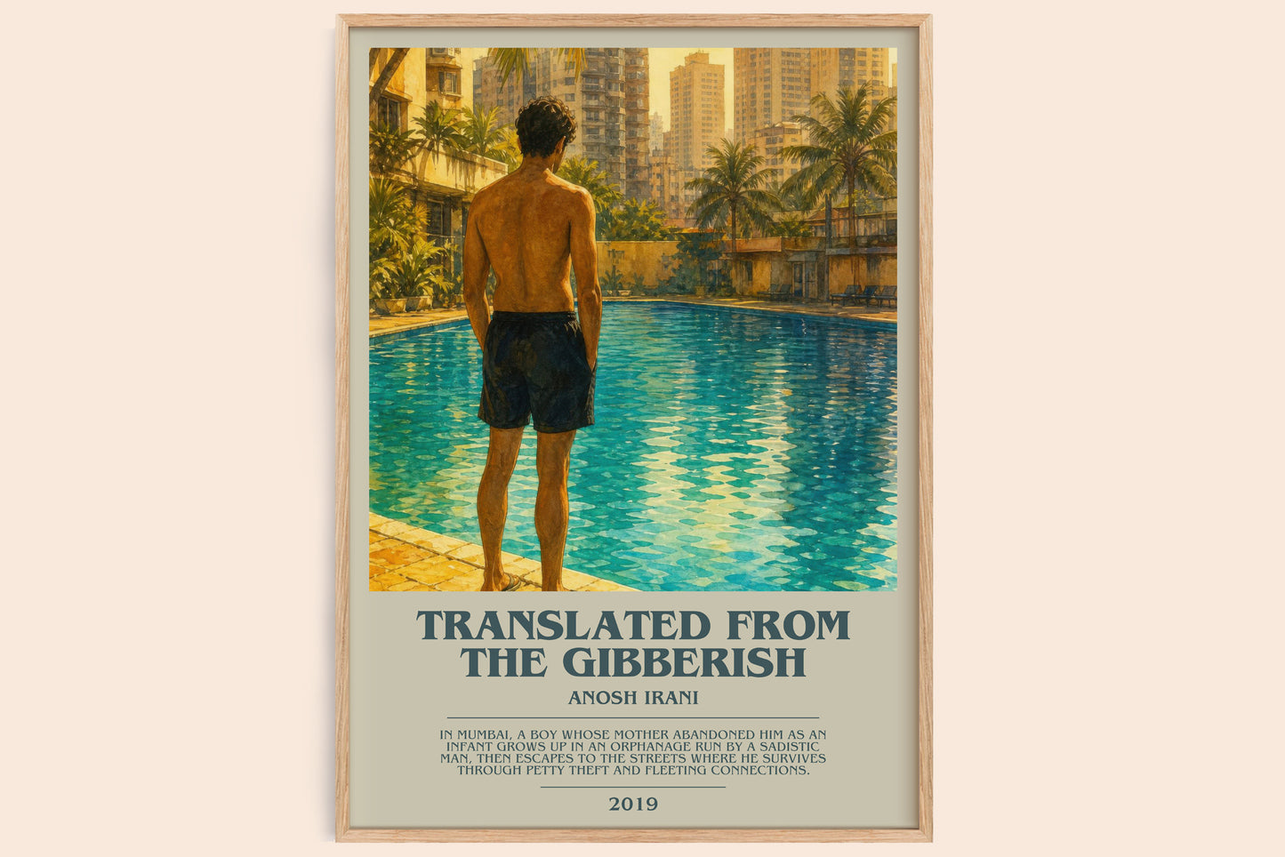 Translated From The Gibberish bookish book poster by Anosh Irani – framed literary art print
