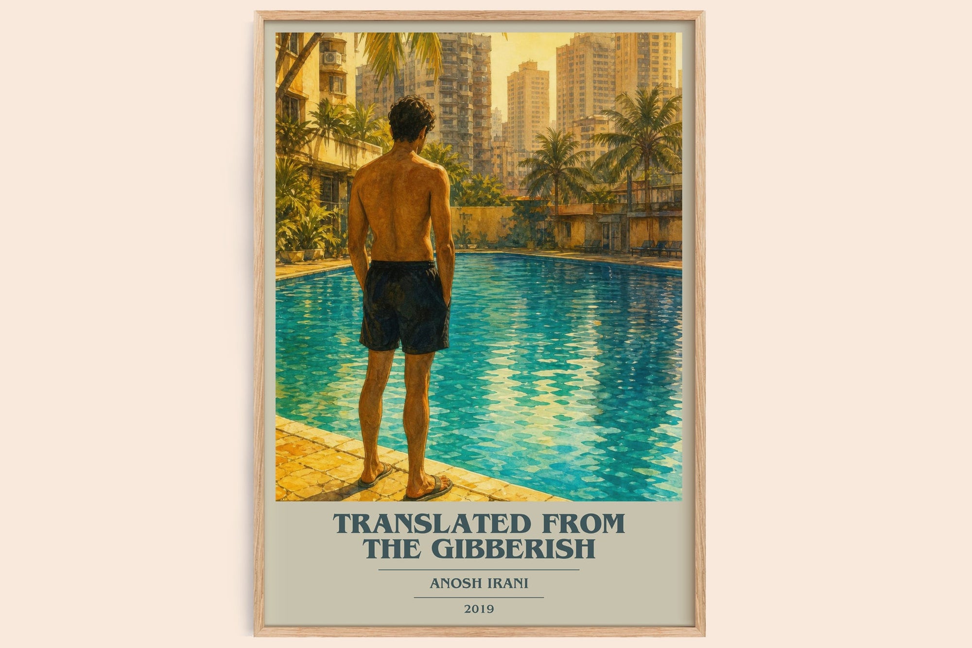 Translated From The Gibberish book cover book poster by Anosh Irani – framed literary art print