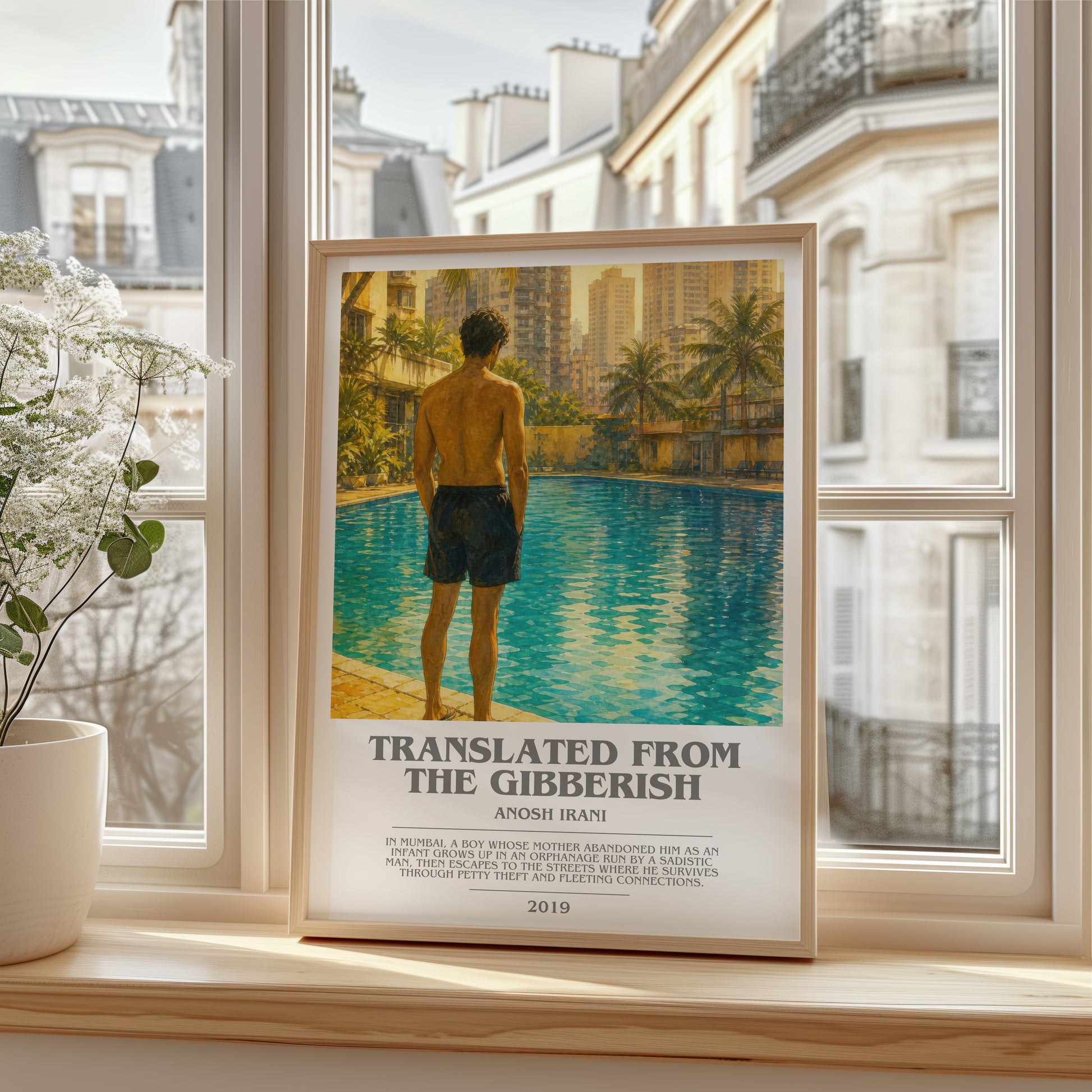 Translated From The Gibberish bookish poster colour and style options – Anosh Irani book art