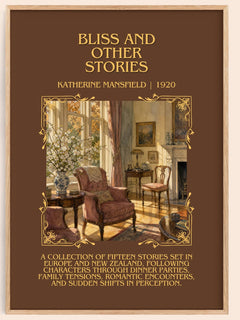 Bliss And Other Stories Minimalist Book Poster by Katherine Mansfield – image 1