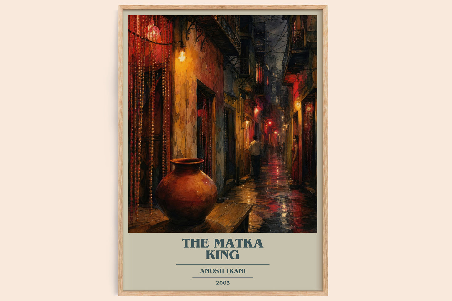 The Matka King book cover book poster by Anosh Irani – framed literary art print