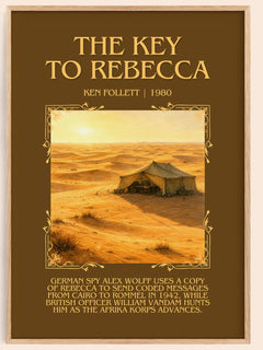 The Key To Rebecca Minimalist Book Poster by Ken Follett – image 1
