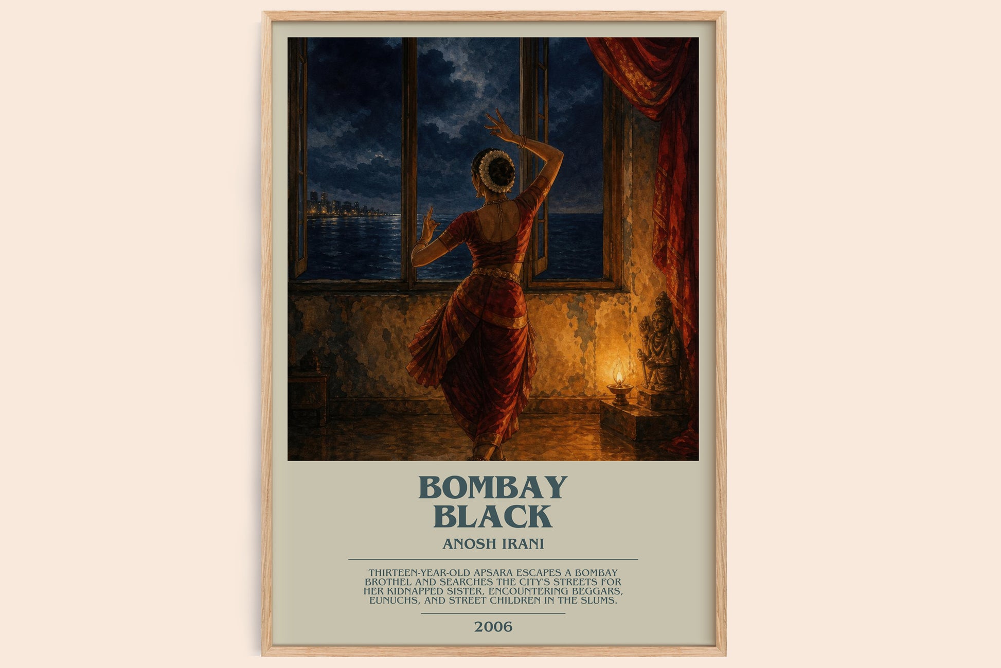 Bombay Black bookish book poster by Anosh Irani – framed literary art print