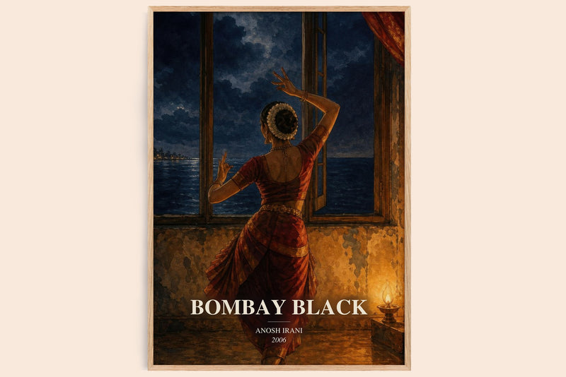 Bombay Black watercolour book poster by Anosh Irani – framed literary art print