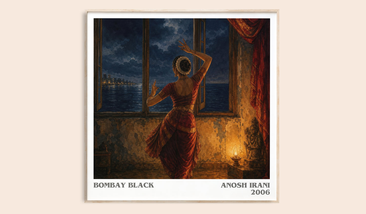 Bombay Black literary book poster by Anosh Irani – framed literary art print