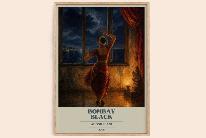 Bombay Black book cover book poster by Anosh Irani – framed literary art print