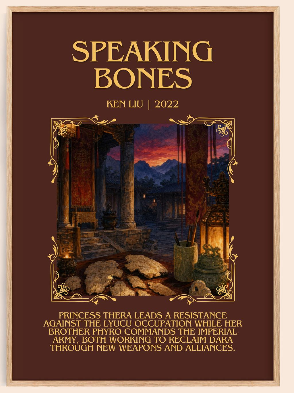 Speaking Bones Minimalist Book Poster by Ken Liu – book poster