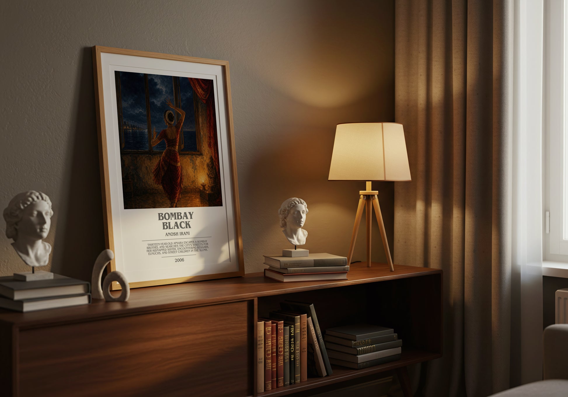 Bombay Black bookish book poster framed on wall – literary fiction wall art