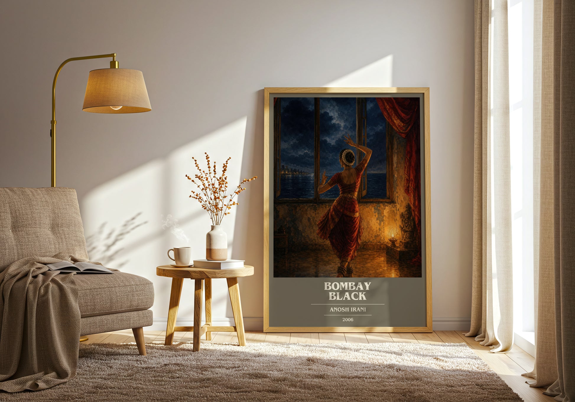 Bombay Black book cover print on bookshelf – Anosh Irani fan gift