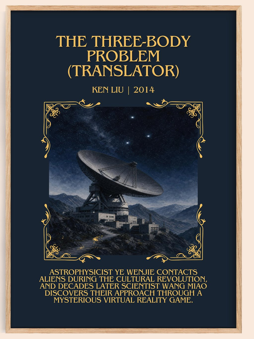The Three-Body Problem (Translator) Minimalist Book Poster by Ken Liu – book poster