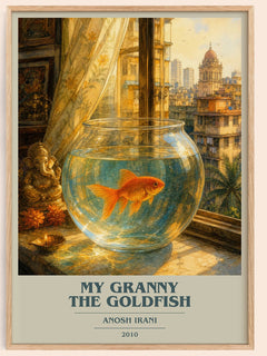 My Granny The Goldfish book cover book poster by Anosh Irani – framed literary art print