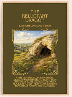 The Reluctant Dragon Minimalist Book Poster by Kenneth Grahame – image 1
