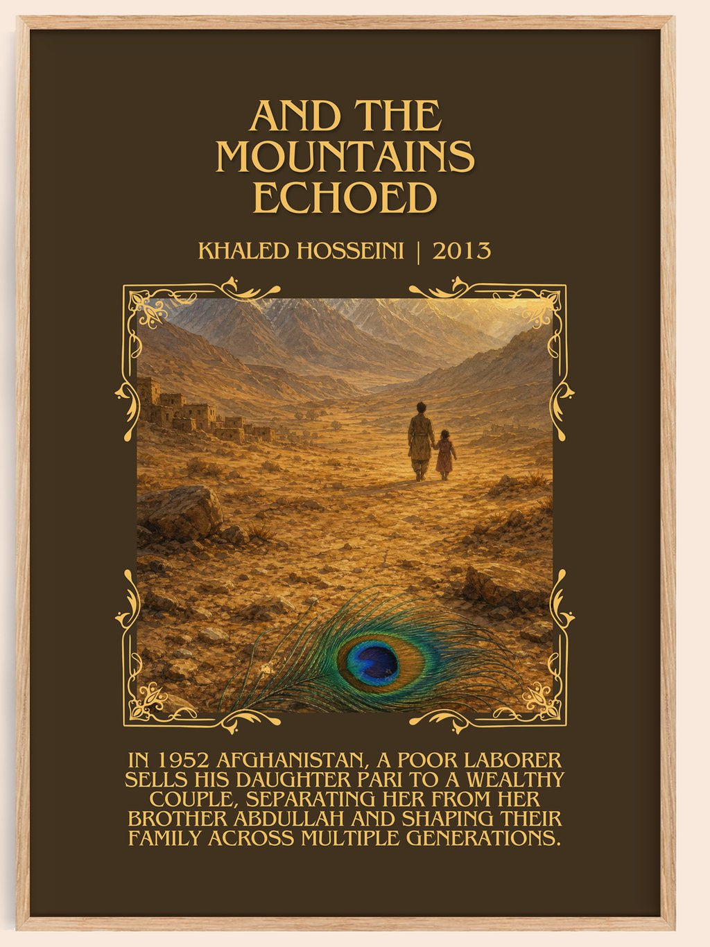 And The Mountains Echoed Minimalist Book Poster by Khaled Hosseini – book poster