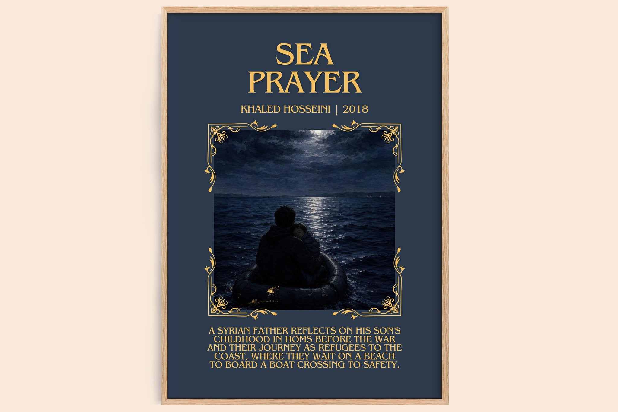 Sea Prayer Minimalist Book Poster by Khaled Hosseini