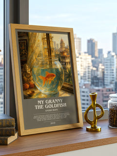 My Granny The Goldfish bookish poster colour and style options – Anosh Irani book art