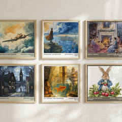 My Granny The Goldfish literary print in frame leaning in hallway – contemporary fiction wall art