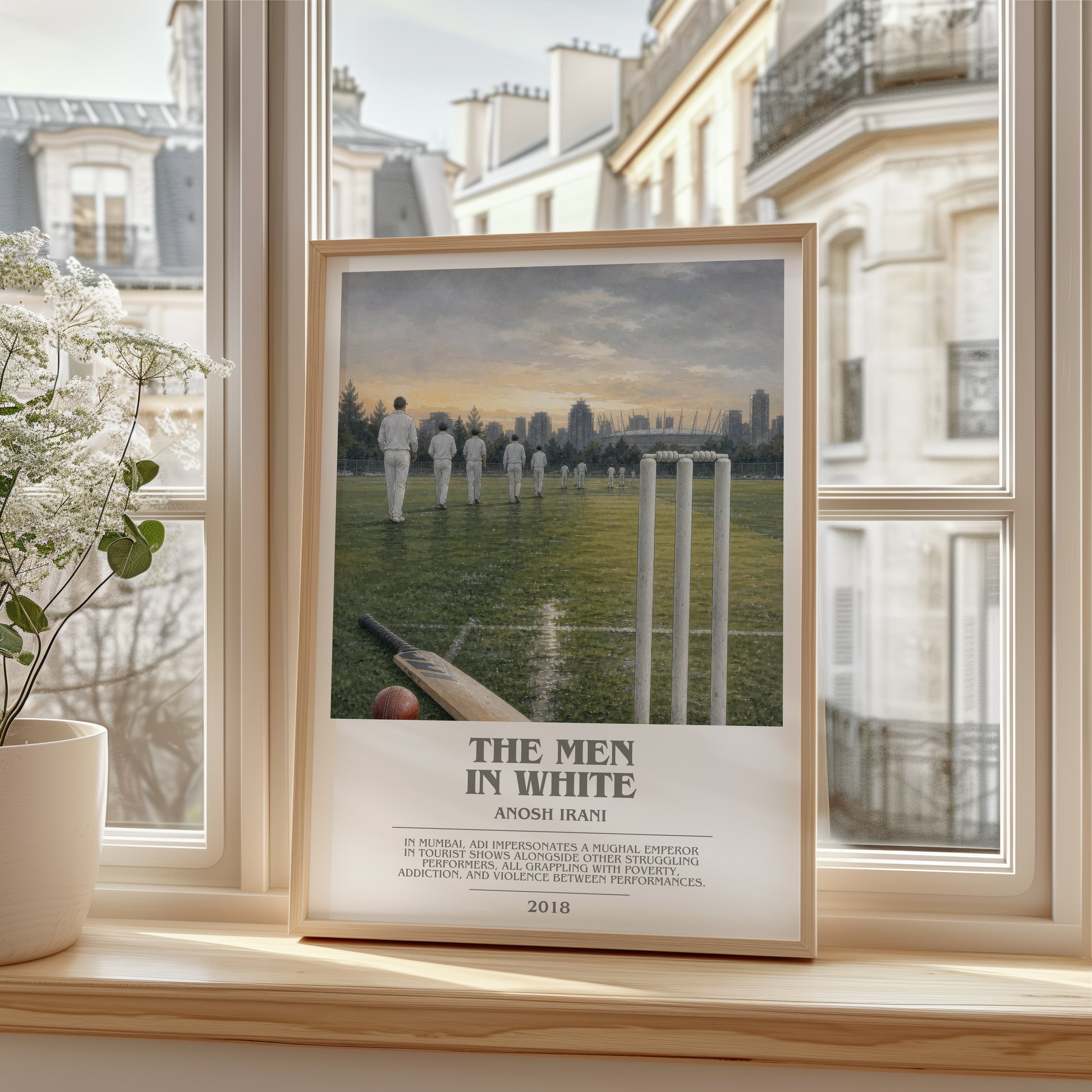 The Men In White bookish poster colour and style options – Anosh Irani book art