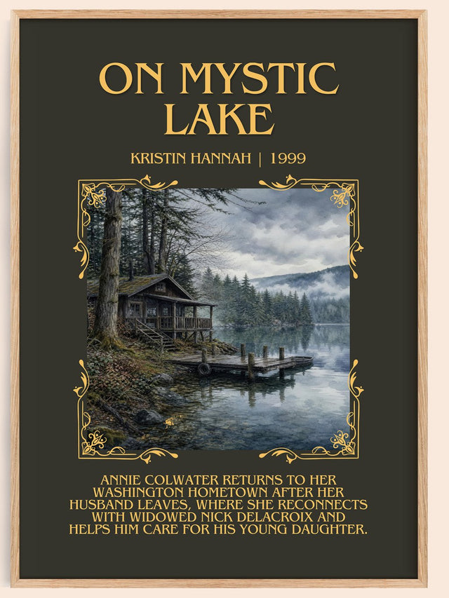 On Mystic Lake Minimalist Book Poster by Kristin Hannah