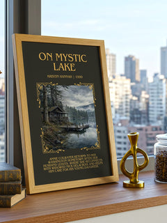 On Mystic Lake Minimalist Book Poster by Kristin Hannah – image 3