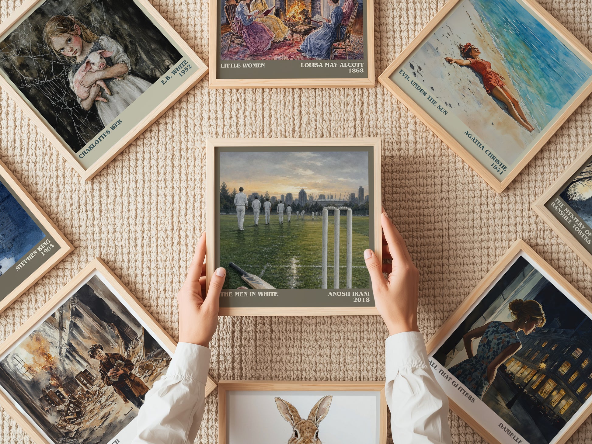 The Men In White literary book poster framed on wall – literary fiction wall art