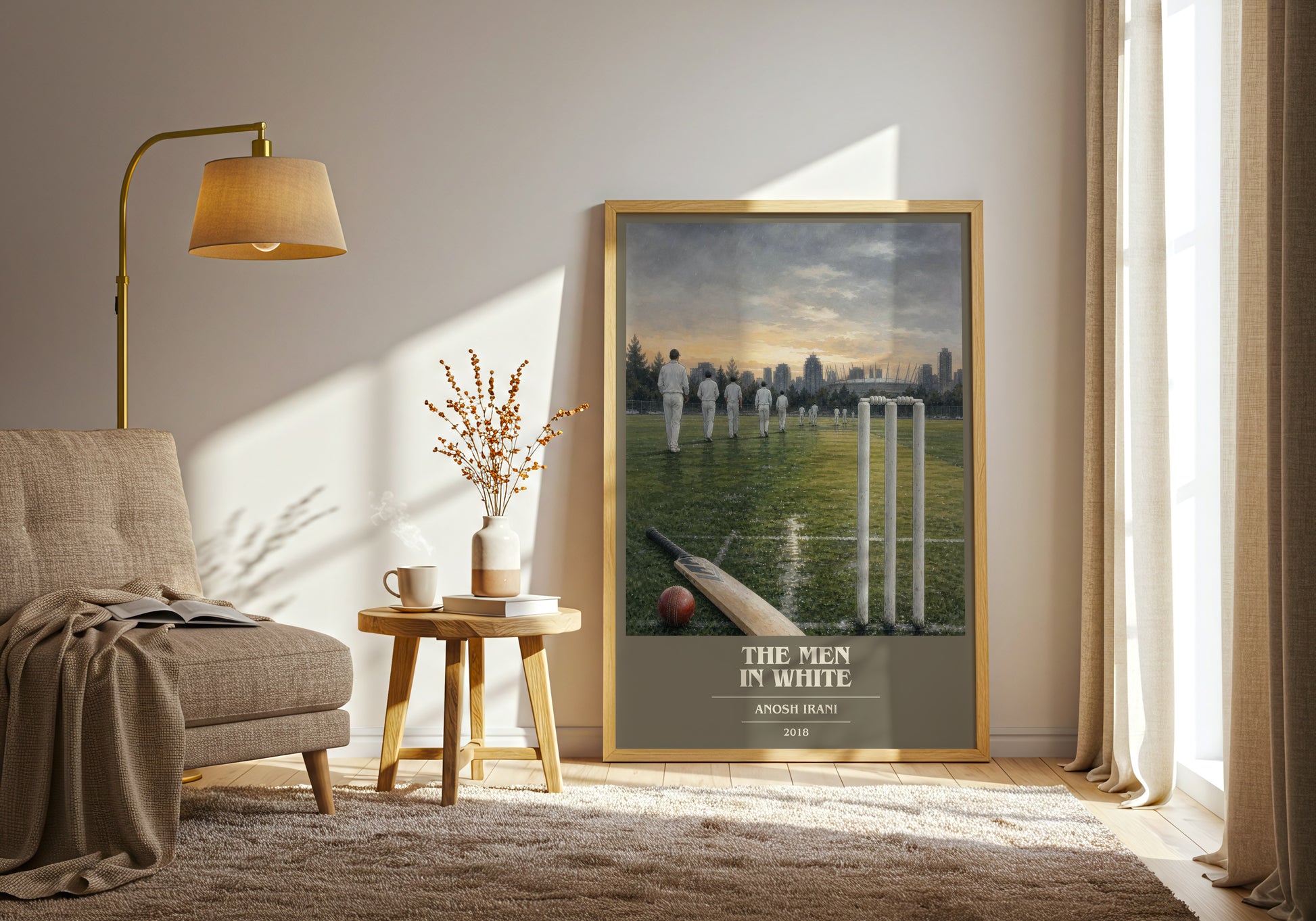 The Men In White book cover print on bookshelf – Anosh Irani fan gift