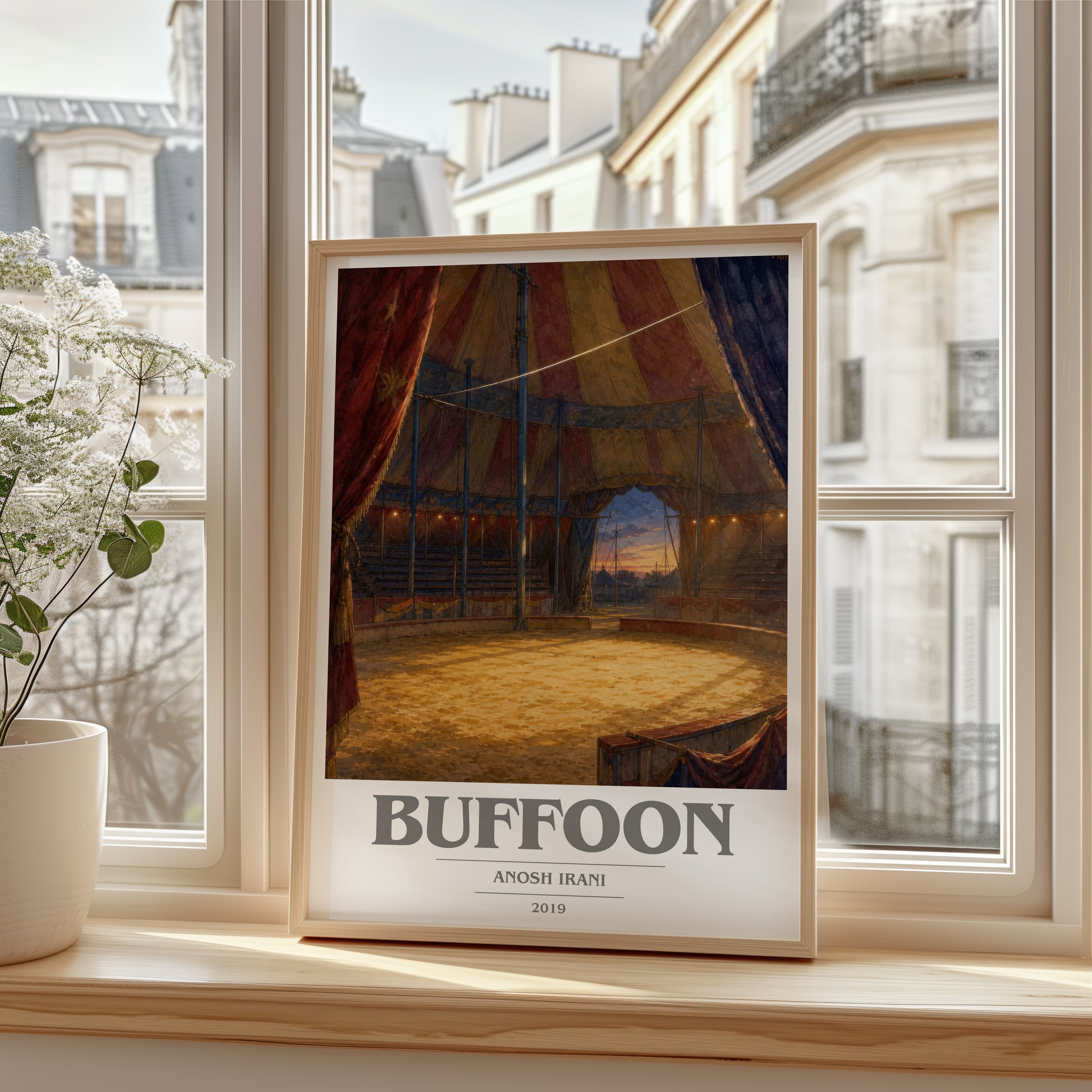 Buffoon book cover poster colour and style options – Anosh Irani book art